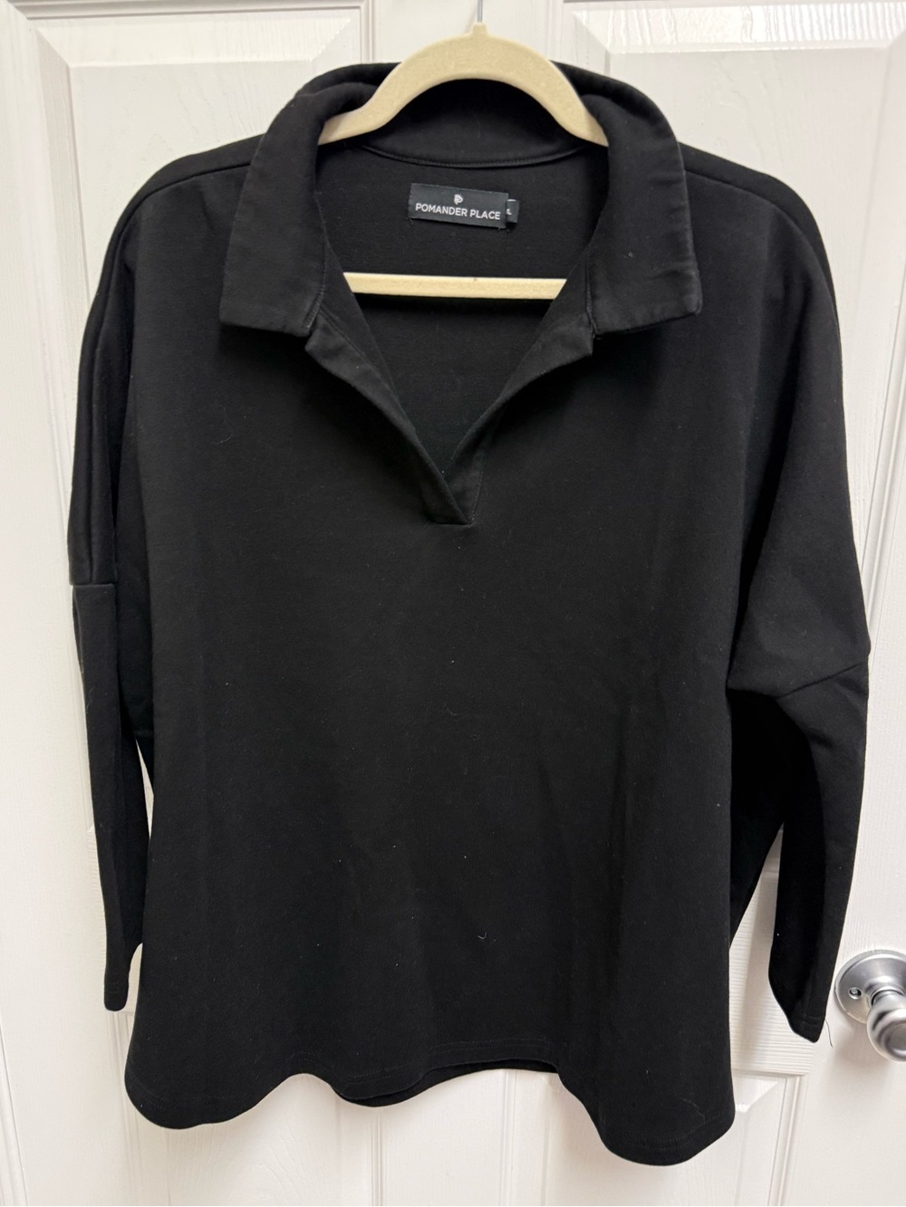Pomander Place Black Split Neck Sweater Top - Picture 2 of 9